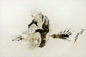 Vendedor ambulante de látigos de bambú de Katsushika Hokusai